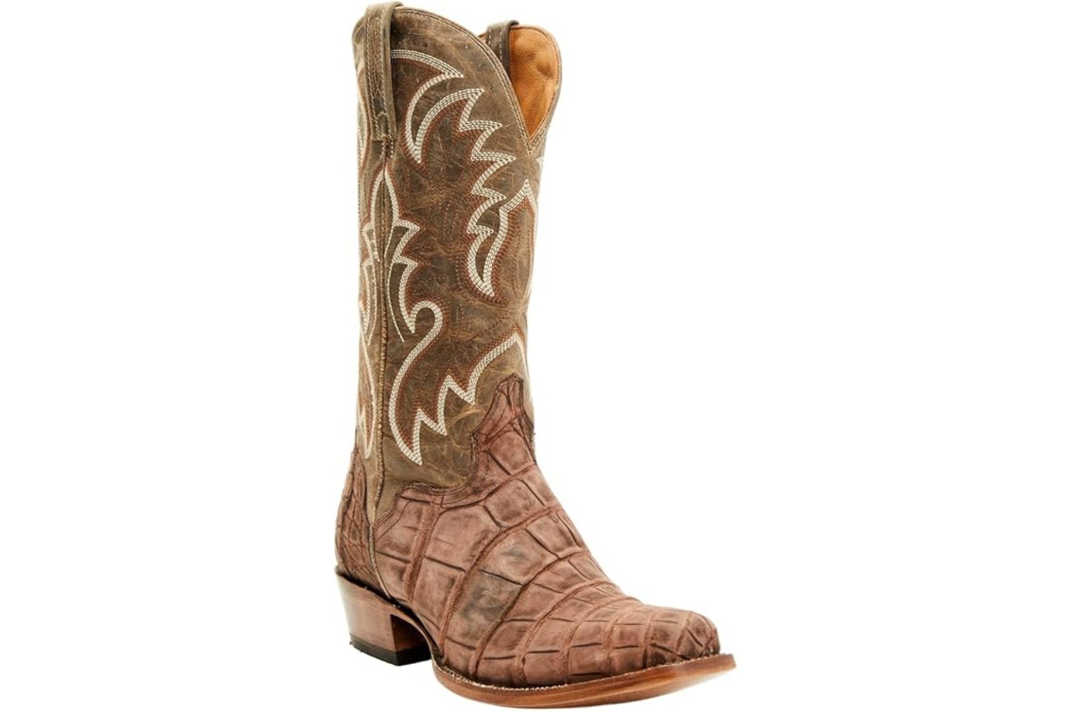 Men's Exotic Alligator Western Boot Square Toe