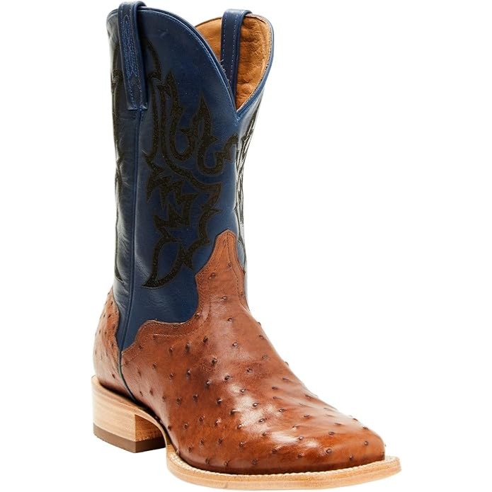 Men's Exotic Ostrich Boot Broad Square Toe